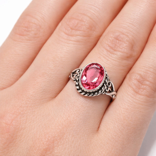 Rosa turmalin edelstein ring - turmalin,