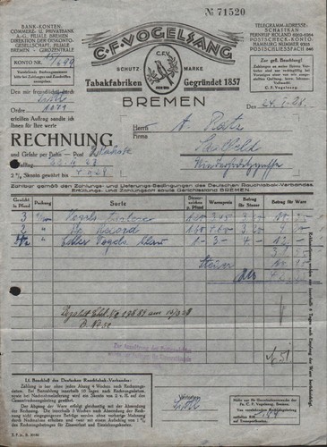 Bremen rechnung 1928 - rechnung,