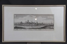 Erding Gesamtansicht Panorama Merian Kupferstich gerahmt original