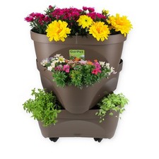 Pflanzsäule Rollen Erdbeer Pflanz Kräuter Säulen Topf Turm Kübel Balkon Outdoor