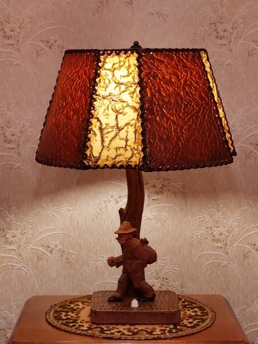 Antike stehlampe holz - stehlampe,