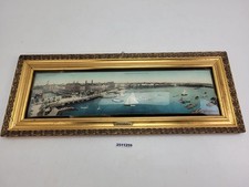 Ansicht Jungfernstieg Alsterpanorama Hamburg Perlmutt Stuck Rahmen antik#2511259