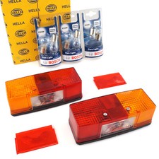 2x HELLA Heckleuchte Rückleuchte BOSCH Glühlampen Traktor 12V FENDT DEUTZ MAN 