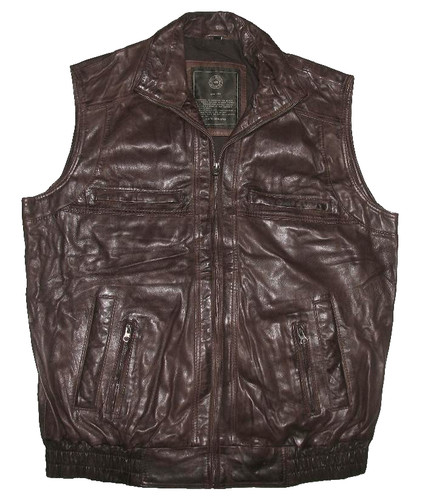 Herren lederweste - /,