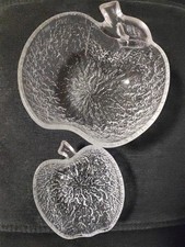 Apfel Schale Glas 70er Jahre