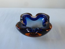 Vintage: Mehrfarbige Murano Sommerso Kunst Glas Schale Achenbecher Top Zustand