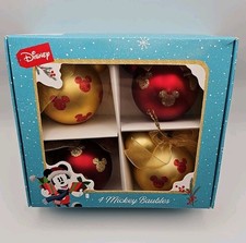 Disney Mickey Mouse Minnie Mouse Weihnachtskugeln 4 Stück Kunststoff Ornament