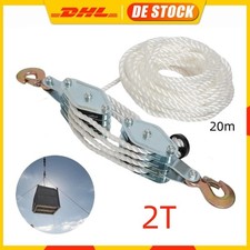 Flaschenzug Handseilwinde Seilzug Hebezug Lastenzug Universalseilzug 2000kg 20m