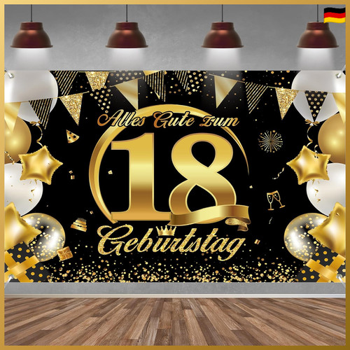 Geburtstag banner schwarz - 18.,