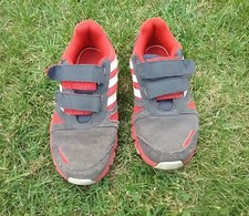 Adidas Sportschuhe Turnschuhe Laufschuhe Sneaker Gr. 31 rot/schwarz Klett Leder