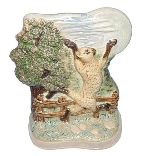 Burslem pottery cat flat - pottery,