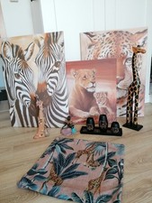 Afrika Deko 3x Leinwand (Zebra