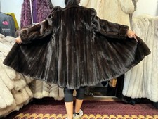 Nerzmantel Nerz Swinger Pelz Pelzmantel BLACKGLAMA Real Fur Mink Coat Visone M-L
