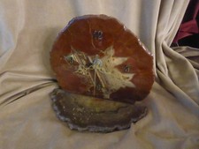 Kaminuhr, Achatscheiben,Quartzwerk, Tischuhr, Stein,