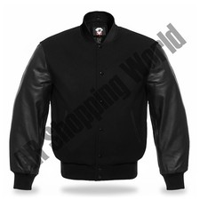 Black Varsity Letterman Wool