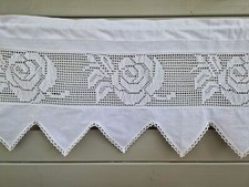 Scheibengardine Landhaus Weiß Shabby Chic Rosen Häkel 40 oder 55 H Preis ab