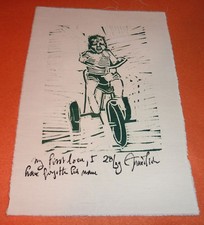 DADA Kind auf Dreirad Dadaismus "My first Love" Neodadaismus Kleinkind expressiv