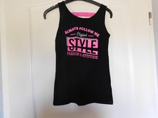 Damenbekleidung Mister Lady Gr.XS Top schwarz mit pink gebraucht 