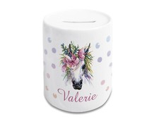 Spardose Kinder Name Mädchen Einhorn Geschenk personalisiert Taufe Geburtstag 