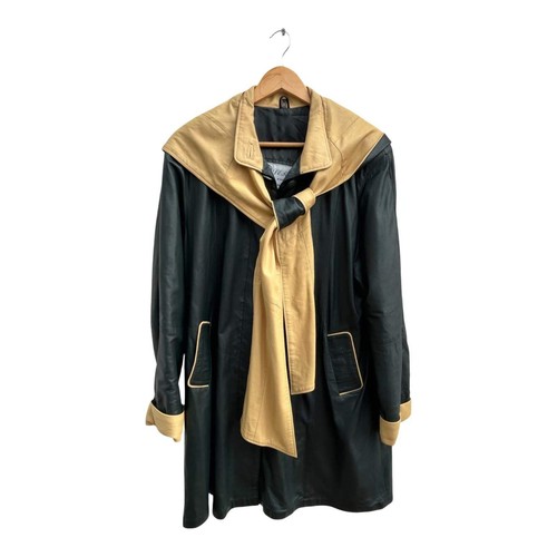 Ledermantel zweifarbig damen - ledermantel,