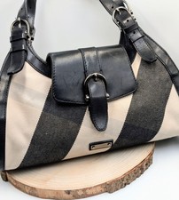 Burberry London Original Handtasche Canvas & Leder Schwarz Beige –  2000er