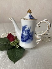 Kaffeekanne Miniatur Blau/Weiß PMI Porzellan Sammeln (1) Mini-Kanne
