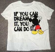 Damen T-Shirt Weiß Print MICKEY MOUSE Gr. XL (eher M) C&A