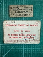 1950 London Zoo Eintrittskarte