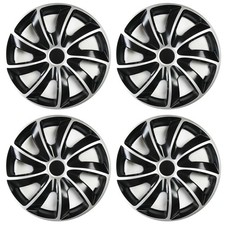 4x Radkappen Radblenden Radzierblenden Quad 16 Zoll Silber Schwarz für Skodaa