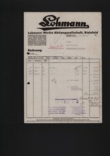 BIELEFELD, Rechnung 1941, Lohmann Werke AG Fahrrad-Teile-Fabrik