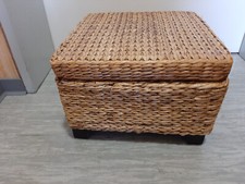 Fußhocker Geflechthocker Stauraum Truhe