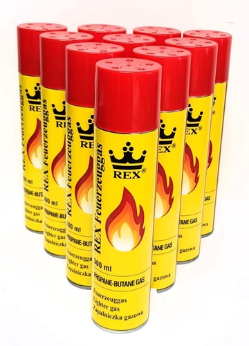 Rex feuerzeuggas 10x 300ml - feuerzeuggas,