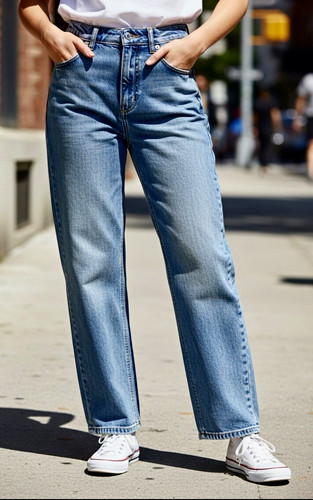 Damen jeans blau - denim, high