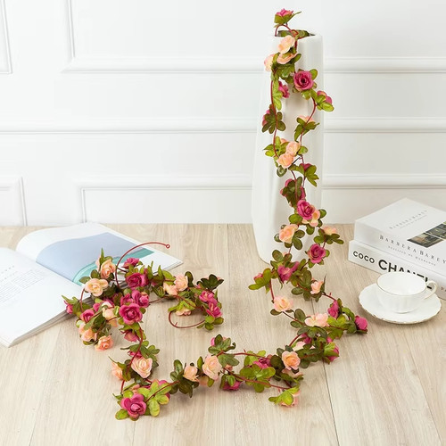 Kunstseide rose girlande - rose,