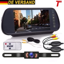 170°Rückfahrkamera Nummernschild Funk Kabellos Nachtsicht Wasserdicht 7" Monitor