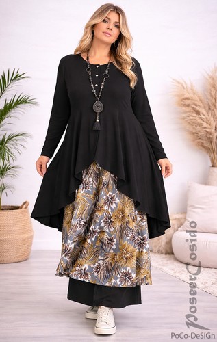 Lagenlook chasuble long shirt - lagenlook,