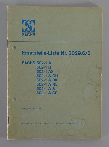 Teilekatalog sachs motor 502 - motor, 502/1