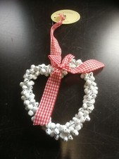  Deko Schellen Kranz Herz mit/ aus  Glocken Weiß Shabby mit Schleife Deko