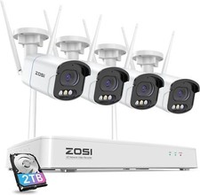 ZOSI 4MP WLAN Überwachungskamera Set Außen 8CH NVR Audio IP Kamera 2TB HDD