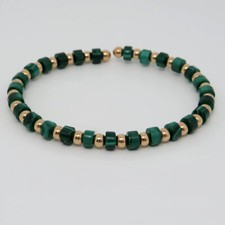 Jaibor Armspange mit Malachit Besatz in 750/18K Rosegold / Titan