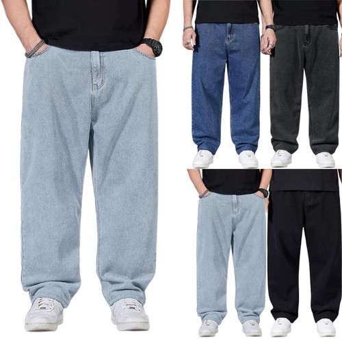Herren denim jeans hose baggy - denim,