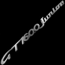 DECKLID SCRIPT EMBLEM BADGE GT1600JUNIOR STAINLESS FITS ALFA ROMEO BERTONE GULIA