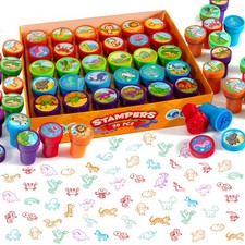 30 Stück Tiere Mini Stempel