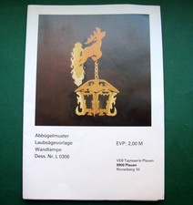 DDR Laubsägevorlage Wandlampe Lampe Abbügelmuster Holz alt Ostalgie basteln  