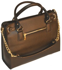 Tasche Leder Tragetasche Schultertasche Reißverschluss Damen Groß Schwarz NEU