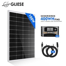 100W 12V Mono Solarpanel Solar Set Garten Camping Solarmodul für Wohnmobil Häuse
