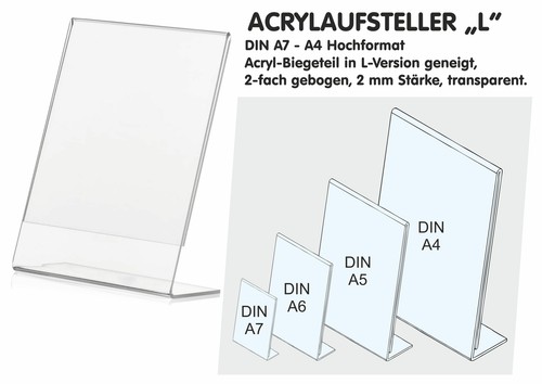 Aufsteller thekenaufsteller - l-aufsteller,