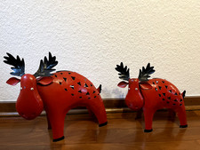 2x Elche Rentier Metall rot