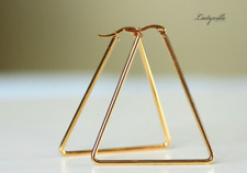 Ohrringe Triangel Creolen Edelstahl XXL große StatementOhrringe Geschenk Frau