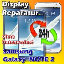 24 Stunden Samsung Galaxy NOTE 2 Frontglas Glas Displayglas Reparatur  Grau